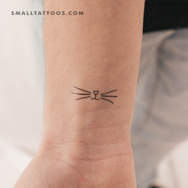 Minimalist Cat Whiskers Temporary Tattoo - Set of 3 – Tatteco